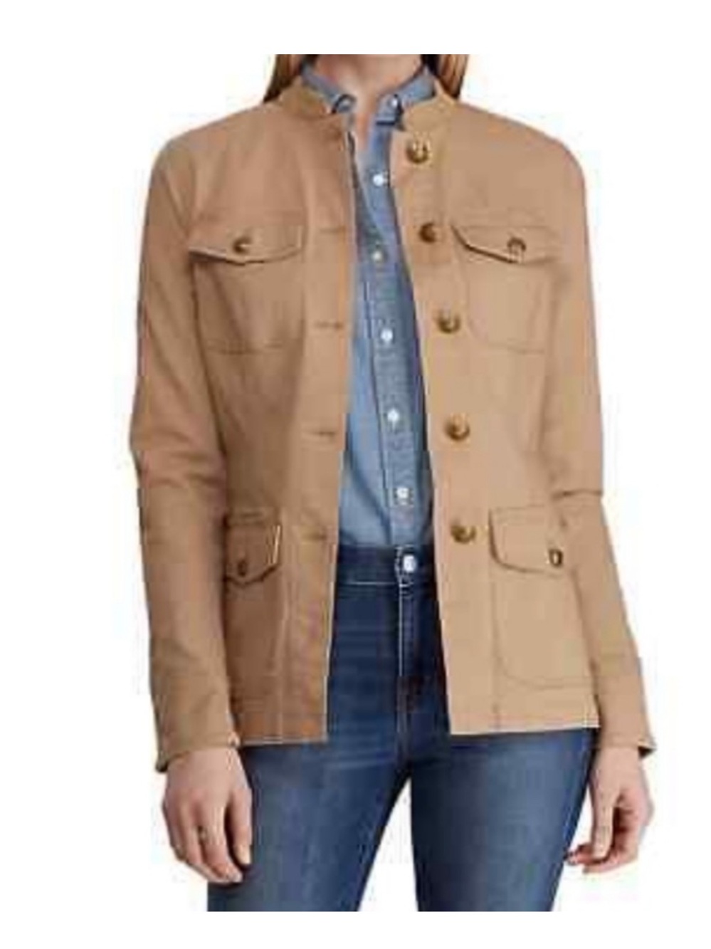 Vintage 90’s Ralph Lauren Sport Tan Safari Utility Jacket size 4